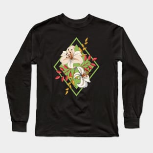 Lilies On Green Long Sleeve T-Shirt